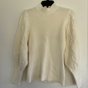 Cable Stitch Cable Sleeve Ribbed Sweater